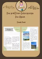 Vorschau - Arbeitsblätter - Die Alpen - Sneak Peek "Unsere Gebirgszüge" - Deckblatt
