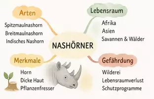 Vorschau - Arbeitsblätter - Arbeitsblätter zum Thema "Nashörner" (Lückentext, Hörverstehen) + Lösung & MP3 + Mindmap + Infografik - Seite 2