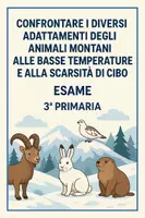 anteprima - Compiti in classe/Test - Esame: conffrontare gli adattamenti degli animali montani - Pagina di copertina