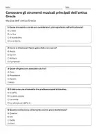 anteprima - Quiz - Quiz: Conoscere gli strumenti musicali principali dell’antica Grecia - Pagina 1