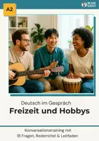 Vorschau - Stationenlernen - Deutsch im Gespräch: Freizeit & Hobbys (A2) | 18 Fragen, 1 Schülerblatt + Leitfaden - Deckblatt