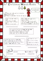 Vorschau - Arbeitsblätter - Christmas Words Riddle Rätsel - Seite 1