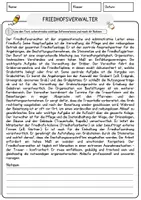 Vorschau - Arbeitsblätter - Friedhofsverwalter Beruf Arbeitsblätter mit Fragen + Lösungen Deutsch DaZ AB - Seite 1