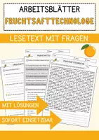 Vorschau - Arbeitsblätter - Fruchtsafttechnologe Beruf Arbeitsblätter mit Fragen + Lösungen Deutsch DaZ AB - Deckblatt