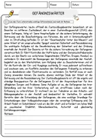 Vorschau - Arbeitsblätter - Gefängniswärter Beruf Arbeitsblätter mit Fragen + Lösungen Deutsch DaZ AB - Seite 1