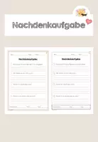 Vorschau - Arbeitsblätter - Nachdenkaufgabe - Deckblatt