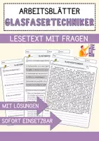 Vorschau - Arbeitsblätter - Glasfasertechniker Beruf Arbeitsblätter mit Fragen + Lösungen Deutsch DaZ AB - Deckblatt