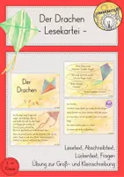 Vorschau - Stationenlernen - Lesekartei Drachen Lesen Verstehen Abschreiben - Deckblatt