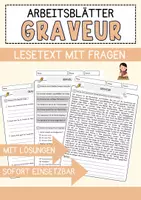 Vorschau - Arbeitsblätter - Graveur Beruf Arbeitsblätter mit Fragen + Lösungen Deutsch DaZ AB - Deckblatt