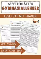 Vorschau - Arbeitsblätter - Gymnasiallehrer Beruf Arbeitsblätter mit Fragen + Lösungen Deutsch DaZ AB - Deckblatt
