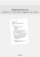 Vorschau - Stundenentwürfe - Demokratie Einheit 1_ Ist das eigentlich fair? - Deckblatt