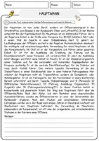 Vorschau - Arbeitsblätter - Hauptmann Beruf Arbeitsblätter mit Fragen + Lösungen Deutsch DaZ AB - Seite 1