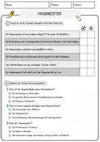 Vorschau - Arbeitsblätter - Hausmeister Beruf Arbeitsblätter mit Fragen + Lösungen Deutsch DaZ AB - Seite 2