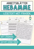 Vorschau - Arbeitsblätter - Hebamme Beruf Arbeitsblätter mit Fragen + Lösungen Deutsch DaZ AB - Deckblatt