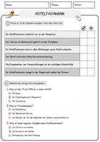 Vorschau - Arbeitsblätter - Hotelfachmann Beruf Arbeitsblätter mit Fragen + Lösungen Deutsch DaZ AB - Seite 2