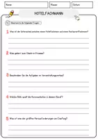 Vorschau - Arbeitsblätter - Hotelfachmann Beruf Arbeitsblätter mit Fragen + Lösungen Deutsch DaZ AB - Seite 3