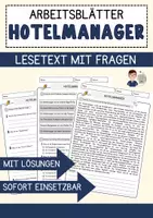 Vorschau - Arbeitsblätter - Hotelmanager Beruf Arbeitsblätter mit Fragen + Lösungen Deutsch DaZ AB - Deckblatt