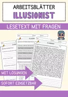Vorschau - Arbeitsblätter - llusionist Beruf Arbeitsblätter mit Fragen + Lösungen Deutsch DaZ AB - Deckblatt