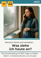 Vorschau - Arbeitsblätter - Hörverstehen A1: Was ziehe ich heute an? – inkl. Skript, MP3 & Hörprobe - Deckblatt