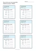 Aperçu - Feuilles d'exercices - Des calculs qui vont ensemble jusqu'à 1 000 - Page 1
