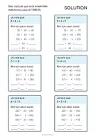 Aperçu - Feuilles d'exercices - Des calculs qui vont ensemble jusqu'à 1 000 - Page 2