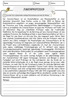 Vorschau - Arbeitsblätter - Juniorprofessor Beruf Arbeitsblätter mit Fragen + Lösungen Deutsch DaZ AB - Seite 1