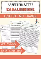Vorschau - Arbeitsblätter - Kanalreiniger Beruf Arbeitsblätter mit Fragen + Lösungen Deutsch DaZ AB - Deckblatt