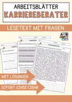 Vorschau - Arbeitsblätter - Karriereberater Beruf Arbeitsblätter mit Fragen + Lösungen Deutsch DaZ AB - Deckblatt