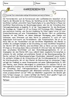 Vorschau - Arbeitsblätter - Karriereberater Beruf Arbeitsblätter mit Fragen + Lösungen Deutsch DaZ AB - Seite 1