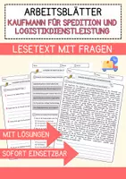 Vorschau - Arbeitsblätter - Kaufmann für Spedition und Logistikdienstleistung Beruf Arbeitsblätter mit Fragen + Lösungen Deutsch DaZ AB - Deckblatt