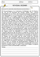 Vorschau - Arbeitsblätter - Keyvisual Designer Beruf Arbeitsblätter mit Fragen + Lösungen Deutsch DaZ AB - Seite 1