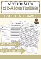 Vorschau - Arbeitsblätter - Kfz-Mechatroniker Beruf Arbeitsblätter mit Fragen + Lösungen Deutsch DaZ AB - Deckblatt