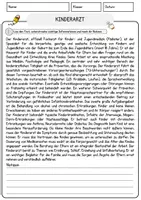Vorschau - Arbeitsblätter - Kinderarzt Beruf Arbeitsblätter mit Fragen + Lösungen Deutsch DaZ AB - Seite 1