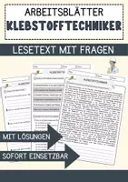 Vorschau - Arbeitsblätter - Klebstofftechniker Beruf Arbeitsblätter mit Fragen + Lösungen Deutsch DaZ AB - Deckblatt