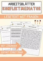 Vorschau - Arbeitsblätter - Konfliktmediator Beruf Arbeitsblätter mit Fragen + Lösungen Deutsch DaZ AB - Deckblatt