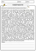 Vorschau - Arbeitsblätter - Konzertmeister Beruf Arbeitsblätter mit Fragen + Lösungen Deutsch DaZ AB - Seite 1