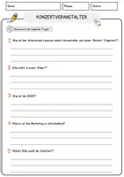 Vorschau - Arbeitsblätter - Konzertveranstalter Beruf Arbeitsblätter mit Fragen + Lösungen Deutsch DaZ AB - Seite 3