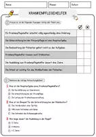 Vorschau - Arbeitsblätter - Krankenpflegehelfer Beruf Arbeitsblätter mit Fragen + Lösungen Deutsch DaZ AB - Seite 2