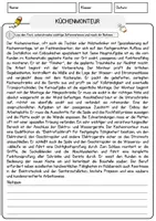 Vorschau - Arbeitsblätter - Küchenmonteur Beruf Arbeitsblätter mit Fragen + Lösungen Deutsch DaZ AB - Seite 1