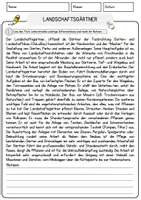 Vorschau - Arbeitsblätter - Landschaftsgärtner Beruf Arbeitsblätter mit Fragen + Lösungen Deutsch DaZ AB - Seite 1