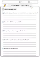Vorschau - Arbeitsblätter - Leichtathletiktrainer Beruf Arbeitsblätter mit Fragen + Lösungen Deutsch DaZ AB - Seite 3