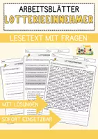 Vorschau - Arbeitsblätter - Lotterieeinnehmer Beruf Arbeitsblätter mit Fragen + Lösungen Deutsch DaZ AB - Deckblatt
