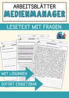 Vorschau - Arbeitsblätter - Medienmanager Beruf Arbeitsblätter mit Fragen + Lösungen Deutsch DaZ AB - Deckblatt