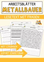 Vorschau - Arbeitsblätter - Metallbauer. Beruf Arbeitsblätter mit Fragen + Lösungen Deutsch DaZ AB - Deckblatt