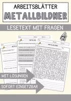 Vorschau - Arbeitsblätter - Metallbildner Beruf Arbeitsblätter mit Fragen + Lösungen Deutsch DaZ AB - Deckblatt