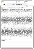 Vorschau - Arbeitsblätter - Militärberater Beruf Arbeitsblätter mit Fragen + Lösungen Deutsch DaZ AB - Seite 1