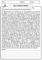 Vorschau - Arbeitsblätter - Militärhistoriker Beruf Arbeitsblätter mit Fragen + Lösungen Deutsch DaZ AB - Seite 1