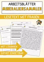 Vorschau - Arbeitsblätter - Mineraliensammler Beruf Arbeitsblätter mit Fragen + Lösungen Deutsch DaZ AB - Deckblatt