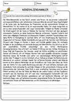 Vorschau - Arbeitsblätter - Mineraliensammler Beruf Arbeitsblätter mit Fragen + Lösungen Deutsch DaZ AB - Seite 1