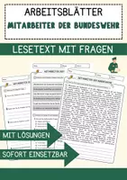 Vorschau - Arbeitsblätter - Mitarbeiter der Bundeswehr Beruf Arbeitsblätter mit Fragen + Lösungen Deutsch DaZ AB - Deckblatt